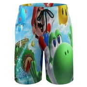 Boys Super Mario Swim Trunks Shorts Teen Swimming Shorts with Pocket Swimsuit Board Shorts Bathing Suit
